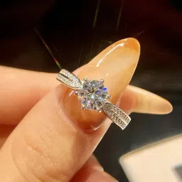 Iga Collection Valentine Sterling Silver Cubic Zirconia Stone Fashion Sterling Silver Cubic Zirconia Platinum Plated Ring image 1