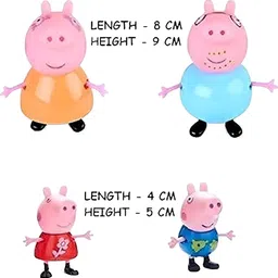 mahi zone Peppa Pig Family Set of 4, Peppa Pig, George, Daddy Pig, Mommy Pig Toys _M528 image 3