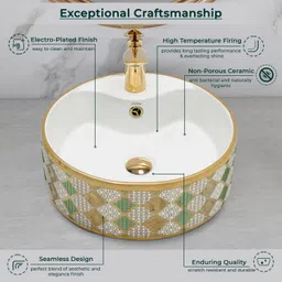 plantex Ceramic Basin for Bathroom/Table Top Basin/Washbasin for Bathroom - (NC-137) Counter Top image 2