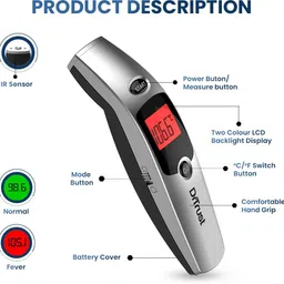 Dr Trust (USA) Non Contact Forehead Temporal Artery Infrared Thermometer With Color Coded Fever Guidance Model 603 Thermometer image 5
