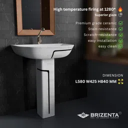 brizenta WBP301 WBP301 Pedestal Basin image 3