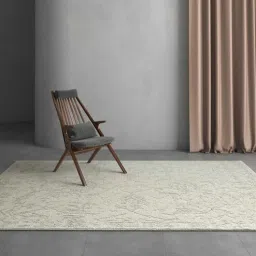 Ivory Abstract Wool 6 ft x 9 ft Hand Knotted Carpet-image-29