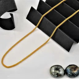 zaika One Gram Micro Gold Plated New Square Box Chain For Men And Women 24 Inch Long Gold-plated Plated Brass Chain-picture-19