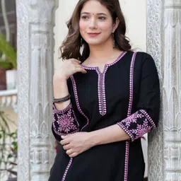 bkapparels Women Embroidered Pure Cotton Straight Kurta-picture-27