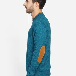 wildcraft Men Solid Crew Neck Blue Sweater image 2