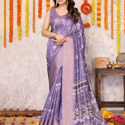 housofcommon Woven Kanjivaram Cotton Linen Saree image 4