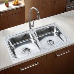 ruhe Square Double Bowl 32x20x8 Inches Kitchen Sink| Premium Stainless Steel Sink 13-0301-01 Vessel Sink-picture-21