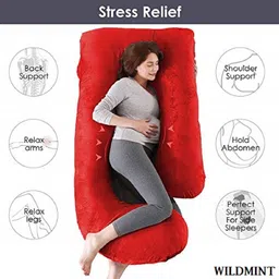 fluffymummy Cotton Pregnancy Pillow Pack of 1 Solid image 2