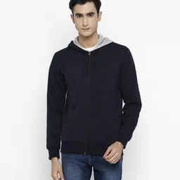 alan jones Men Full Sleeve Solid Hooded Sweatshirt image 2