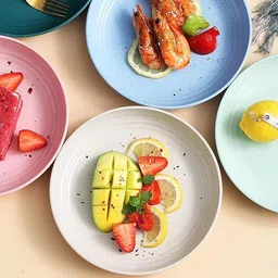 keshuenterprise unbreakable wheat straw cream plates set of 4 Dinner Plate image 4