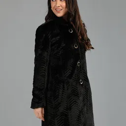 honnete 100 % Polyester Solid Coat For Women image 3