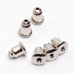 shivarth Earring Back Stoppers Silver Bullet Clutch Flat Pad Safety Back Stoppers 25Piece image 3