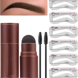 cosluxe Eyebrow Stamp Waterproof, One Step Brow Stencil Kit- Eyebrow Definer DARK BROW 1.8 g image 1