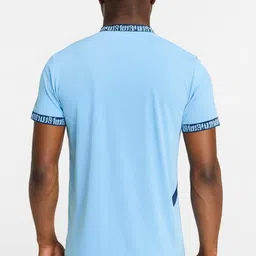 privic Men Printed Round Neck Polyester Blue T-Shirt image 2