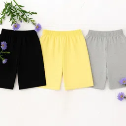 aj fashions Pack of 3 Solid Women Multicolor Cycling Shorts-picture-11