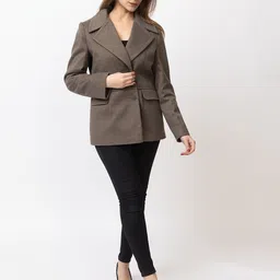 eleveight Wool Blend Solid Coat For Women image 5