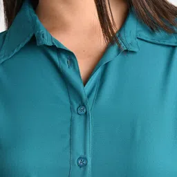 rahul traders Women Regular Fit Solid Spread Collar Casual Shirt image 4