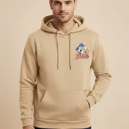 Men Full Sleeve Solid Hooded Sweatshirt-image-0