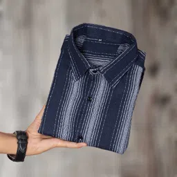 shivay enterprise Men Regular Fit Striped Spread Collar Formal Shirt image 2