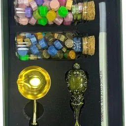 Wax Seal Stamp Kit Sealing Wax Stamp Sealing Wax Beads Paint Pen Wax Stamp Spoon-image-4