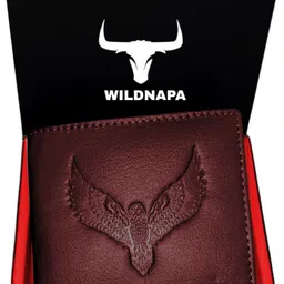 wild napa Men Maroon Genuine Leather RFID Wallet image 1
