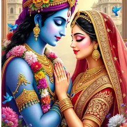 archi graphics studio 64 cm Ethereal Serenity: Radha Krishna Pastel Decal Wall sticker Self Adhesive Sticker-picture-31