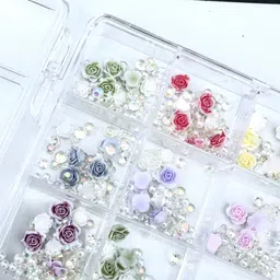 zehrvibe Mix Flower and Stones Nail Art Accessories Grid image 2