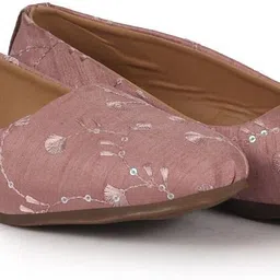 fausto Embroidery Ethnic Slip On Juttis for Wedding|Indian Anarkali Kurta Punjabi Jutti Mojaris For Women image 4