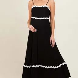 seek by sheetal Women Fit and Flare Black Maxi/Full Length Dress image 2