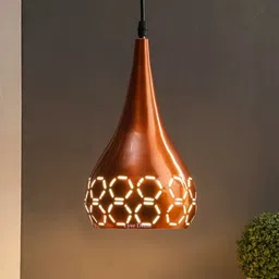 cruv Aluminum Copper Color Cutting Design Shade Hanging Light (Pack of 1) Pendants Ceiling Lamp-picture-25