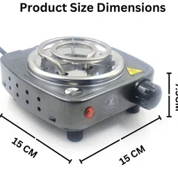 al-afandi Grey (220V & 500W) Small Electric Coil Heater, Cooktop Hotplate, Charcoal Burner Electric Cooking Heater image 2
