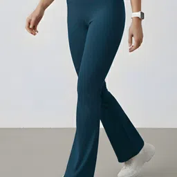 Women Solid Dark Green Track Pants-image-12