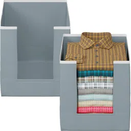 divine Nylon Shirt Stacker Clothes Organizer Non Woven | Solid Color & Foldable Non Woven Storage Basket image 5