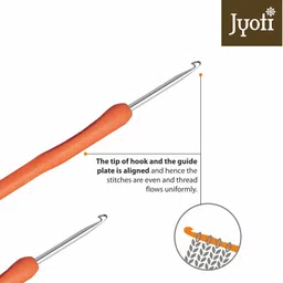 jyoti Crochet Hook Aluminium with Plastic Handle Soft Grip, (6"/15cm, Size 9) - 3 Pcs Hand Sewing Needle image 2