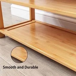 naayaab craft Wood Floor Cloth Dryer Stand Bamboo Dual Bar Garment Rack With Coat Hanger Stand Clothing Storage Organizer image 4