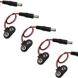 erhindia (Pack of 5) 9V Battery Connecting Wire Adapter Snap Connector Clip Lead Wires DC Connector 5.5X2.1 mm Jack Clip Power Cable for DIY 9V Battery Clip Socket with DC Plug Power Supply Electronic Hobby Kit-picture-17