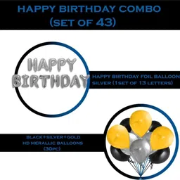 tejal trader Birthday Balloons for Decoration 43Pcs Happy Birthday Decoration image 2