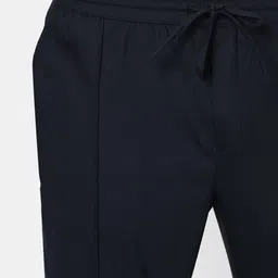 peter england Men Regular Fit Blue Cotton Blend Trousers image 2