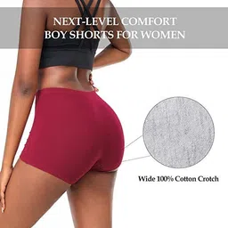 diving deep Pack of 4 Women Boy Short Multicolor Panty image 2