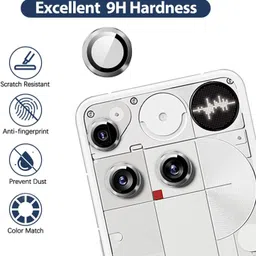 Flipkart SmartBuy Back Camera Lens Glass Protector for Nothing Phone (3)-9H Tempered Glass, HD Clarity, Scratch-Resistant, Silver image 3