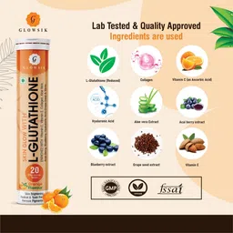 g glowsik Glutathione Skin Glow 40 Effervescent Tablet Healthy Glowing skin with collagen image 3