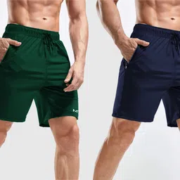 m7 by metronaut Solid Men Green, Blue Sports Shorts image 3
