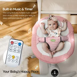 baybee Automatic Baby Swing Cradle with Remote, Music, Canopy & Mosquito Net Swings image 2