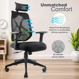 armansteelfurniture ® Upto 5 Years of Warranty | High Back | Ergonomic | Home & Office Mesh Fabric Office Adjustable Arm Chair image 2