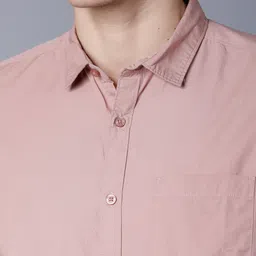 highlander Men Slim Fit Solid Mandarin Collar Casual Shirt image 4