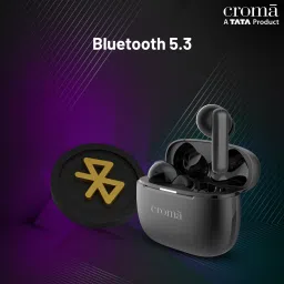 Croma TWS Earbuds with Active Noise Cancellation (IPX5 Water Resistant, Fast Charging, Black) image 5
