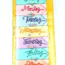 Maskey 100% Pure Cotton (Size:25x25cm) (Pack of 7) Embroidered Abstract Iconic Designer Ladies Rumal / Hanky ["Multicolor"] Handkerchief-picture-26