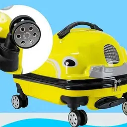 navrangi Small Cabin Suitcase (45 cm) 4 Wheels - kids Riding suitcase Children 3D Scooter Suitcase for kids - Yellow image 2