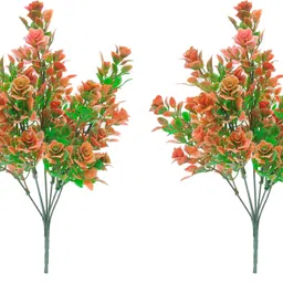 siddhiflowers Artificial flower bunch for home decore Orange Rose Artificial Flower image 1