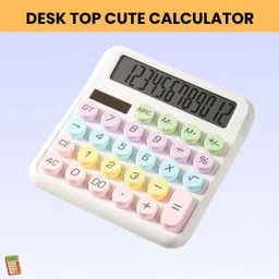 frony Desktop Cute Calculator, 12-Digit Large Display With Aesthetic Candy ColorY223 Desktop Cute Calculator, 12-Digit Large Display With Aesthetic Candy ColorQ223 Basic Calculator image 1